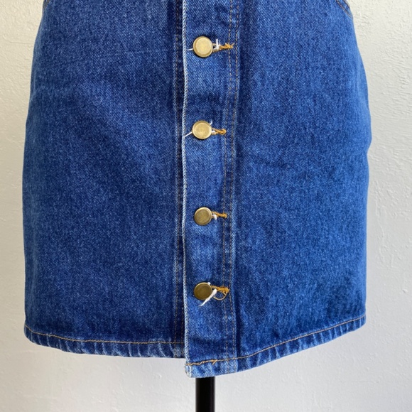 Vintage 90s B Bronson Women Denim Skirt Size 7 Button Front Five Pocket Mini USA - Picture 3 of 11